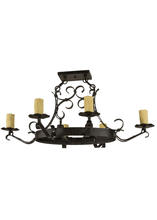 2nd Avenue Designs White 151537 - 38"L Handforged Oval 6 LT W/Downlights Chandelier Hardware