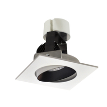 Nora NIR-4SC27XBW/10 - 4" Iolite LED Square Adjustable Cone Retrofit, 1000lm / 12W, 2700K, Black Reflector / White