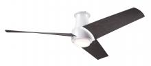 Modern Fan Co. AMB-FM-MW-56-EB-870-CC - Ambit Flush DC Fan- Matte White Finish; 56" Ebony Blades; 17W LED (Matte White Trim)