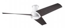 Modern Fan Co. AMB-FM-MW-56-EB-NL-CC - Ambit Flush DC Fan- Matte White Finish; 56" Ebony Blades; No Light; Wall/Remote Combo Control