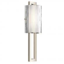 Kichler 42500PNLED - Jewel 20" 1 Light LED Wall Sconce with Hammered Clear Glass Outside and White Acrylic Inside in