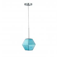 Carro USA P-G2619011A4 - CARRO HOME Pegasus Jewel Tone Glass Pendant Light – Blue Sapphire