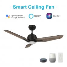 Carro USA VS523J3-L11-BS-1 - Tracer 52-inch Smart Ceiling Fan with Remote, Light Kit Included, Works with Google Assistant, Amazo