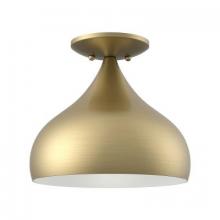 Livex Lighting 40980-01 - 1 Light Antique Brass Semi-Flush Mount