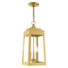 Livex Lighting 20857-12 - 3 Lt Satin Brass Outdoor Pendant Lantern