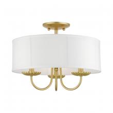 Livex Lighting 42989-33 - 3 Light Soft Gold Semi-Flush Mount