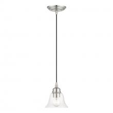 Livex Lighting 46480-91 - 1 Light Brushed Nickel Single Pendant