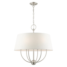 Livex Lighting 49846-91 - 6 Lt Brushed Nickel Pendant Chandelier