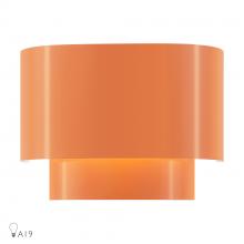 Livex Lighting 50299-77 - 1 Light Shiny Orange ADA Sconce with Shiny Orange Metal Shade with Shiny White Inside