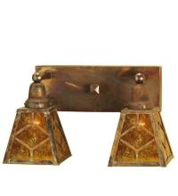 Meyda Green 102168 - 17" Wide Diamond Craftsman 2 Light Wall Sconce