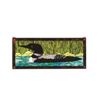 Meyda Green 14625 - 40"W X 17"H Loon Stained Glass Window