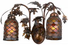 Meyda Green 157211 - 20"W Oak Leaf & Acorn 2 LT Wall Sconce