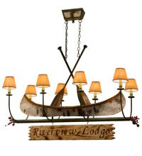 Meyda Green 161863 - 52"L Personalized Canoe 8 LT Oblong Chandelier