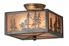 Meyda Green 171626 - 10"Sq Tall Pines Flushmount