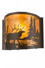 Meyda Green 190525 - 12" Wide Elk at Lake Wall Sconce