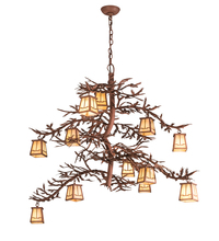 Meyda Green 198769 - 48" Wide Pine Branch Valley View 12 Light Chandelier