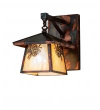 Meyda Green 234649 - 8" Wide Stillwater Winter Pine Hanging Wall Sconce