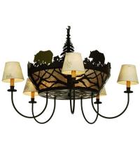 Meyda Green 65134 - 36"W Bear on the Loose 5 LT Chandelier