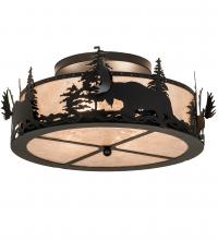 Meyda Green 66207 - 24" Wide Moose at Dusk Flushmount