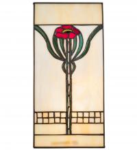 Meyda Green 67291 - 6" Wide X 12" High Poppy Window