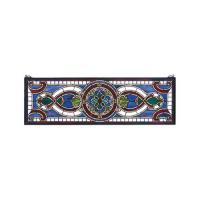 Meyda Green 77907 - 36" Wide X 11" High Evelyn in Lapis Stained Glass Window