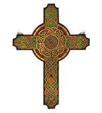 Meyda Green 79986 - 25"W X 34"H Jeweled Celtic Cross Stained Glass Window