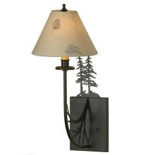 Meyda Green 82848 - 8"W Pressed Foliage Tall Pines Wall Sconce