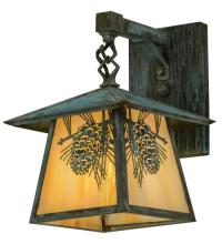 Meyda Green 92840 - 8" Wide Stillwater Winter Pine Hanging Wall Sconce