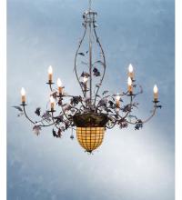 Meyda Green 95358 - 63"W Greenbriar Oak 9 Arm Chandelier