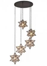 Meyda Green 99178 - 45" Wide Moravian Star 5 Light Cascading Pendant