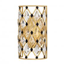 Varaluz 345W01FGMB - Windsor 1-Lt Crystal Sconce - French Gold/Matte Black