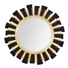 Varaluz 372MI36MBFG - Daphne 36-in   Wall Mirror - Matte Black/French Gold