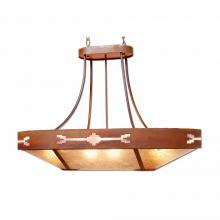 Avalanche Ranch Lighting A41185AL-HR-02 - Ridgemont Chandelier Oval - Del Rio - Almond Mica Shade - Rust Patina Finish