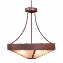 Avalanche Ranch Lighting A42101AL-HR-02 - Ridgemont Chandelier Medium - Shade Bottom - Rustic Plain - Almond Mica Shade - Rust Patina Finish