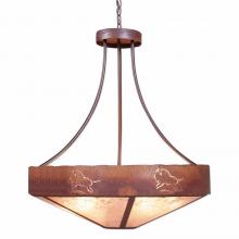 Avalanche Ranch Lighting A42139AL-HR-02 - Ridgemont Chandelier Medium - Shade Bottom - Bison - Almond Mica Shade - Rust Patina Finish