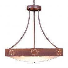 Avalanche Ranch Lighting A42506AF-HR-02 - Ridgemont Chandelier Large - Bowl Bottom - Maple Cutout - Frost White Acrylic Bowl