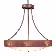 Avalanche Ranch Lighting A42548AF-HR-02 - Ridgemont Chandelier Large - Bowl Bottom - Cedar Bough Cutout - Frost White Acrylic Bowl