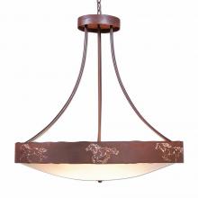 Avalanche Ranch Lighting A42559AF-HR-02 - Ridgemont Chandelier Large - Bowl Bottom - Horse Cutout - Frost White Acrylic Bowl