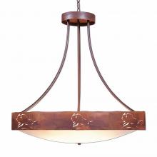 Avalanche Ranch Lighting A42639AF-HR-02 - Ridgemont Chandelier Extra Large - Bowl Bottom - Bison - Frost White Acrylic Bowl