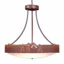 Avalanche Ranch Lighting A42645AF-HR-02 - Ridgemont Chandelier Extra Large - Bowl Bottom - Mountain-Pine Tree Cutouts