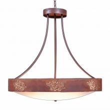 Avalanche Ranch Lighting A42648AF-HR-02 - Ridgemont Chandelier Extra Large - Bowl Bottom - Cedar Bough Cutout - Frost White Acrylic Bowl