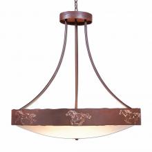 Avalanche Ranch Lighting A42659AF-HR-02 - Ridgemont Chandelier Extra Large - Bowl Bottom - Horse Cutout - Frost White Acrylic Bowl