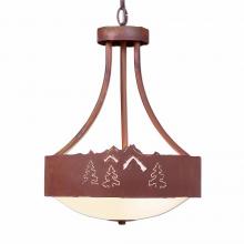 Avalanche Ranch Lighting A44445-02 - Ridgemont Foyer Chandelier Medium - Mountain-Pine Tree Cutouts - Frosted Glass Bowl