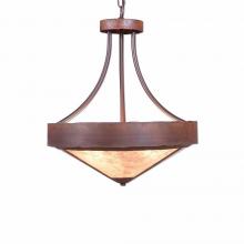 Avalanche Ranch Lighting A44601AL-HR-02 - Ridgemont Foyer Chandelier Large Short - Shade Bottom - Rustic Plain - Almond Mica Shade