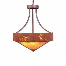 Avalanche Ranch Lighting A44639AM-HR-02 - Ridgemont Foyer Chandelier Large Short - Shade Bottom - Bison - Amber Mica Shade