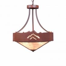 Avalanche Ranch Lighting A44641AL-HR-02 - Ridgemont Foyer Chandelier Large Short - Shade Bottom - Mountain - Almond Mica Shade