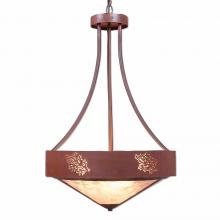 Avalanche Ranch Lighting A45148AL-HR-02 - Ridgemont Foyer Chandelier Large Tall - Shade Bottom - Cedar Bough Cutout - Almond Mica Shade