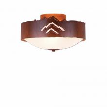 Avalanche Ranch Lighting A47841FC-02 - Ridgemont Close-to-Ceiling Medium - Mountain - Frosted Glass Bowl - Rust Patina Finish