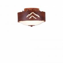 Avalanche Ranch Lighting A47941FC-02 - Ridgemont Close-to-Ceiling Small - Mountain - Frosted Glass Bowl - Rust Patina Finish