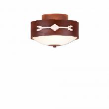 Avalanche Ranch Lighting A47985FC-02 - Ridgemont Close-to-Ceiling Small - Del Rio - Frosted Glass Bowl - Rust Patina Finish